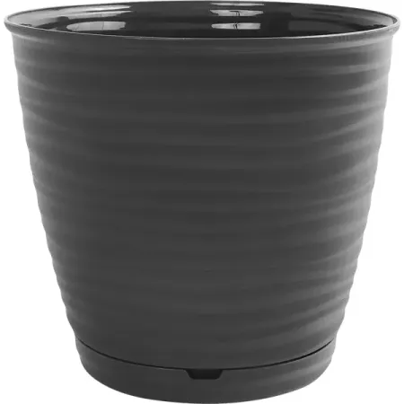 Горшок цветочный Homver Saffron ø17.6 h16.2 см v2.6 л пластик черный