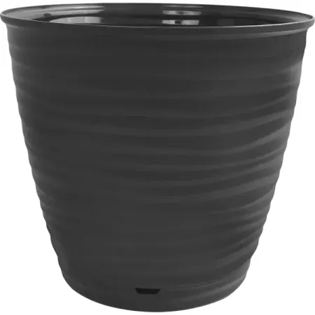 Горшок цветочный Homver Saffron ø26.7 h24.5 см v9.1 л пластик черный