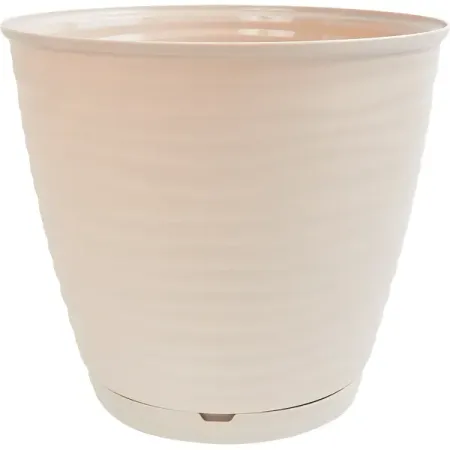 Горшок цветочный Homver Saffron ø26.7 h24.5 см v9.1 л пластик бежевый