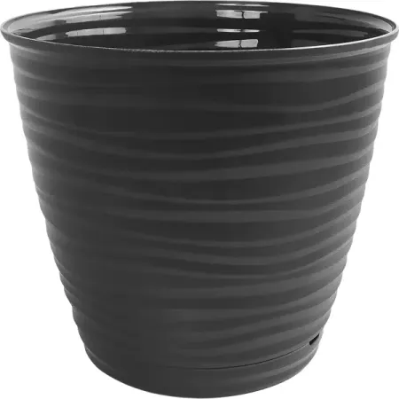 Горшок цветочный Homver Saffron ø14.6 h13.5 см v1.5 л пластик черный