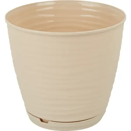 Горшок цветочный Homver Saffron ø14.6 h13.5 см v1.5 л пластик бежевый