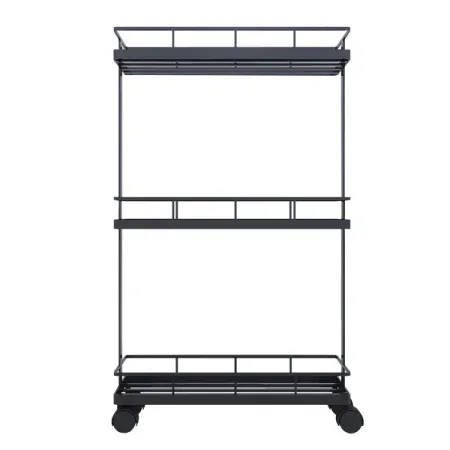 Стеллаж для ванной комнаты на колёсах Март 39x12x66 см цвет чёрный этикеток для ванной комнаты