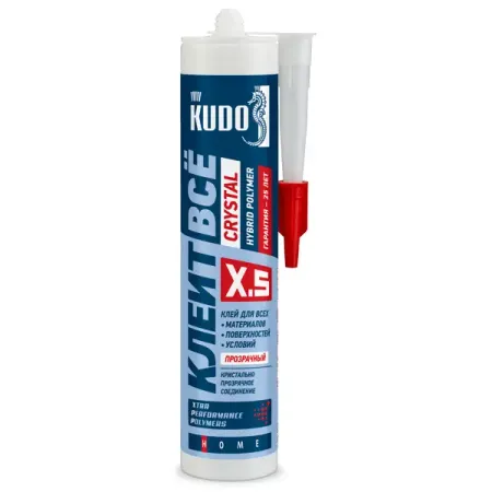 Клей Kudo Клеит всё Crystal на основе гибридных полимеров 280 мл прозрачный KX-5T