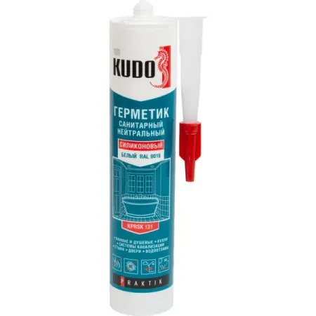 Герметик силиконовый Kudo Praktik нейтральный санитарный белый 260 мл