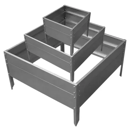 Клумба Каскад 3 ступени h25 см сталь серый 5 шт железные порошковые сердечники jetting т37 6