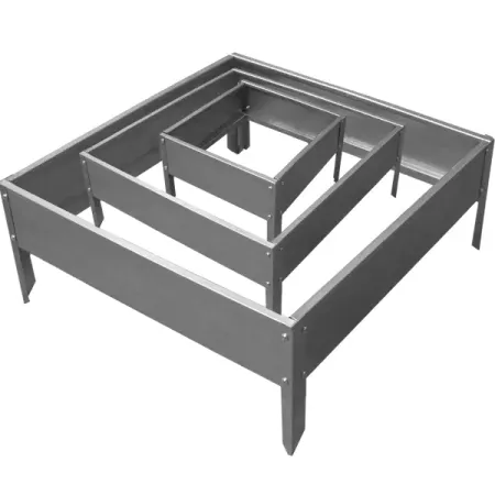 Клумба Каскад 3 ступени h16 см сталь серый 5 шт железные порошковые сердечники jetting т37 6