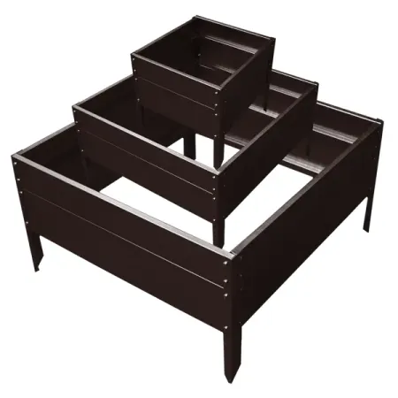 Клумба Каскад 3 ступени h25 см сталь коричневый