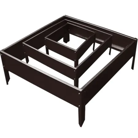 Клумба Каскад 3 ступени h16 см сталь коричневый