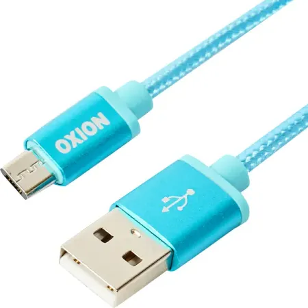 Кабель Oxion USB-micro USB 1.3 м 2 A цвет синий 5 шт разъем rs232 db9 db15 db25 db37 синий