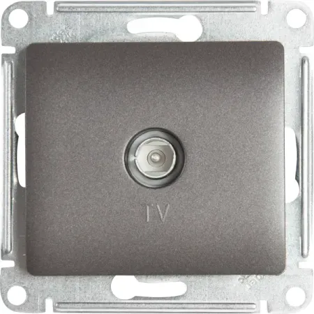 Розетка телевизионная встраиваемая Systeme Electric Glossa цвет графитовый