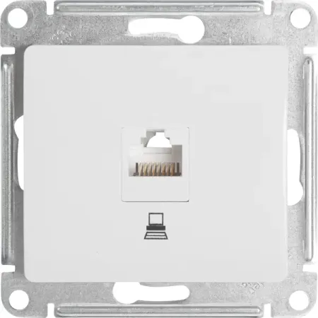 Розетка компьютерная встраиваемая Systeme Electric Glossa RJ45 cat 5E цвет молочный