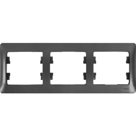 Рамка для розеток и выключателей Systeme Electric Glossa 3 поста тройная цвет графит ольга дмитриевна ушакова все виды разбора по русскому языку 1 4 классы