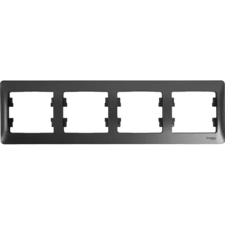 Рамка для розеток и выключателей Systeme Electric Glossa 4 поста четверная цвет графит ольга дмитриевна ушакова все виды разбора по русскому языку 1 4 классы