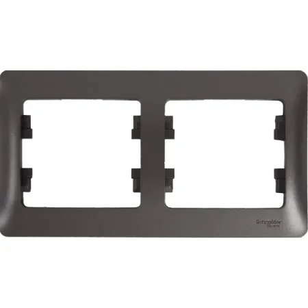 Рамка для розеток и выключателей Systeme Electric Glossa 2 поста двойная цвет графит ольга дмитриевна ушакова все виды разбора по русскому языку 1 4 классы