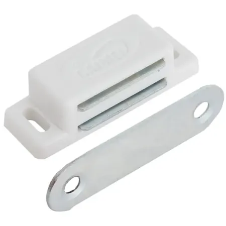 Защелка магнитная Jet 18x45x3 мм, пластик, цвет белый, 4 шт.