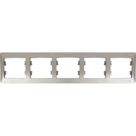 Рамка для розеток и выключателей Systeme Electric Glossa 5 постов пятерная цвет платина ольга дмитриевна ушакова все виды разбора по русскому языку 1 4 классы