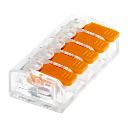 Клеммы соединительные монтажные с рычажком Duwi СМК 223-415 5-проводные 4мм² прозрачные 20 шт 26749 2