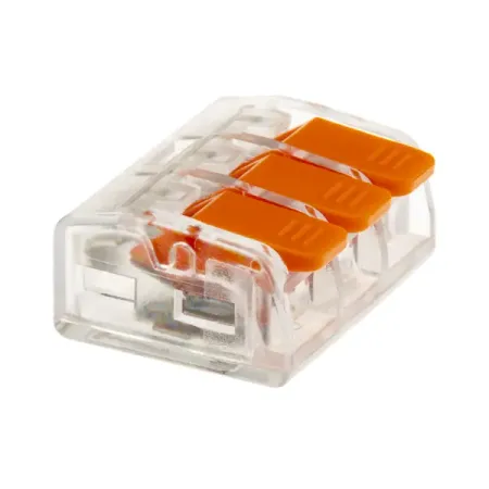 Клеммы соединительные монтажные с рычажком Duwi СМК 223-413 3-проводные 4мм² прозрачные 20 шт 26697 6