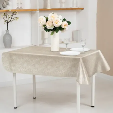 Скатерть Колорит Ветка 137x160 см цвет бежевый льняная скатерть дорожка для стола