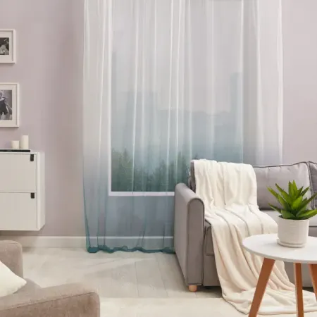 Тюль на ленте Париж 300x280 см цвет морская волна мини кабошоны морская   tsxjy