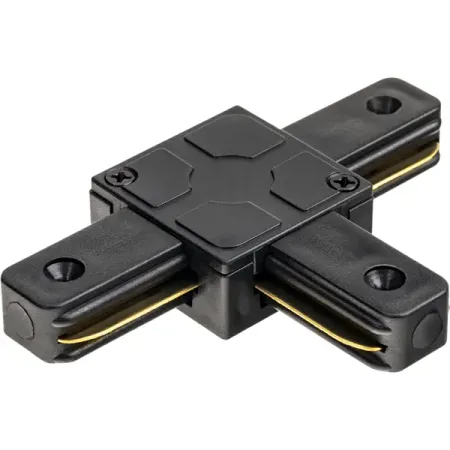 Коннектор для соединения трековых шинопроводов Т-образный жесткий Ritter Artline 94x65мм пластик/медь цвет чёрный
