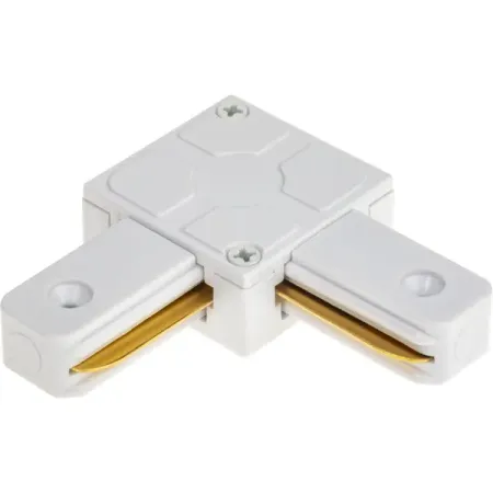Коннектор для соединения трековых шинопроводов угловой L-образный жесткий Ritter Artline 65x65мм пластик/медь цвет белый