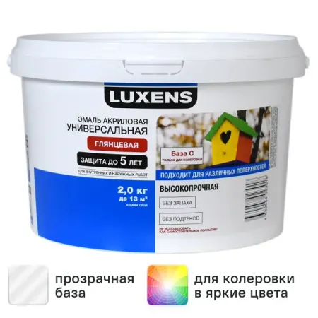 Эмаль Luxens глянцевая цвет прозрачный 2 кг