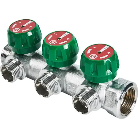 Коллектор регулирующий Stout на 3 отвода 3/4