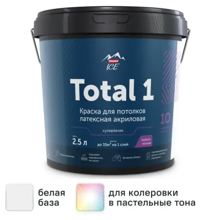 Краска для потолков Parade Total 1 цвет белый 2.5 л белый пластиковый стаканчик для краски 600 мл подходит для распылителя sata аксессуары для инструментов jet connector