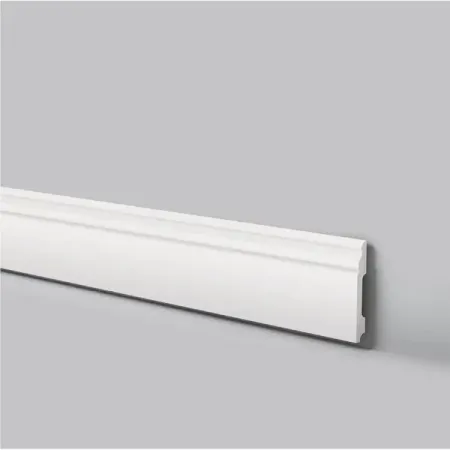 Плинтус напольный фигурный полистирол ударопрочный 10 см x 2 м цвет белый