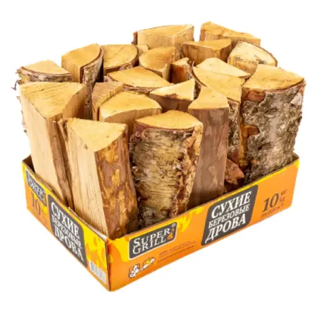 Дрова берёзовые сухие Supergrill 10 кг