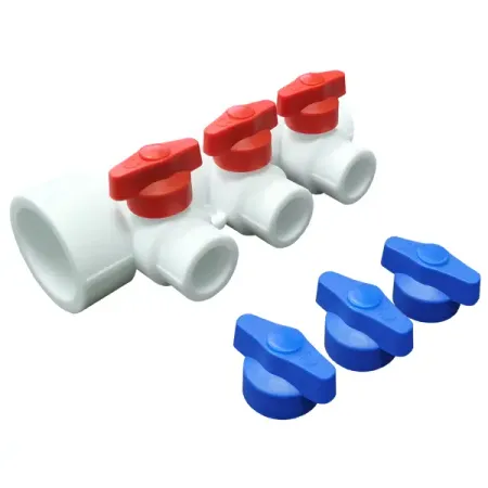 Коллектор 3 выхода с кранами Valfex ø40x20 мм полипропилен