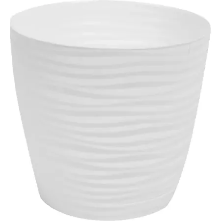 Кашпо для цветов Дюна ø18 h17 см v3 л пластик белый at 6000 оранжевый пластик профессиональный персональный цифровой тестер алкоголя в выдыхаемом воздухе алкотестер