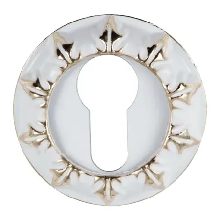 Накладка на цилиндр Edson EDS-SC-R3 ø54 мм цвет бело-золотой 2 шт.