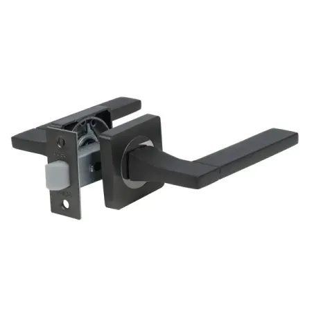 Комплект дверных ручек на розетке Edson P15Q3 без запирания цвет графит дверных ручек dooroom латунные