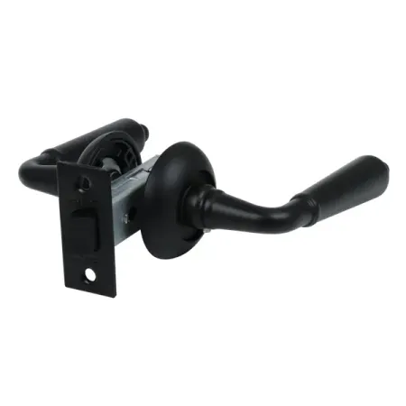 Комплект дверных ручек на розетке Edson PS6R1 без запирания цвет черный дверных ручек dooroom латунные