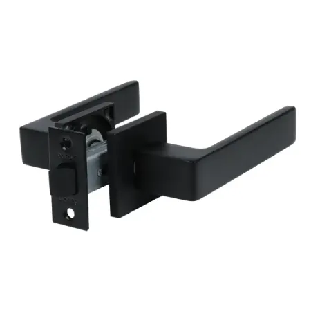 Комплект дверных ручек на розетке Edson P10Q2 без запирания цвет черный дверных ручек dooroom латунные