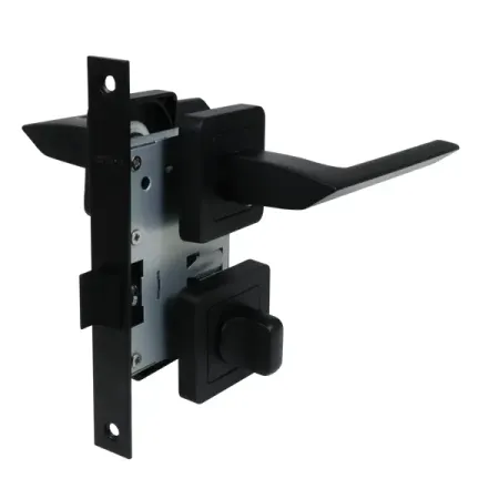 Комплект дверных ручек на розетке Edson WC13Q1 с запиранием цвет черный дверных ручек dooroom латунные