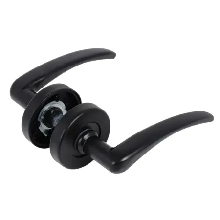 Комплект дверных ручек на розетке Edson E 015-S цвет черный дверных ручек dooroom латунные