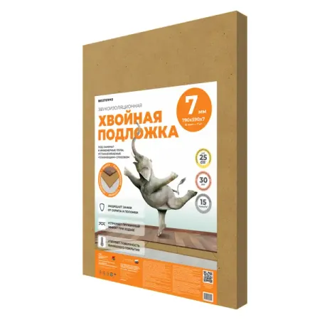 Подложка под напольное покрытие звукоизоляционная Хвойная 7 мм 7 м² треугольная шлифовальная подложка noenname null 70 100 мм