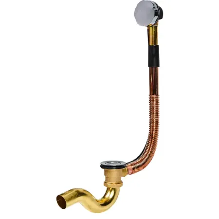 Сифон для ванны Vidage ø40 мм 650 мм слив перелив для ванны анипласт 1 1 2 регулируемый с гибкой трубой 40х50