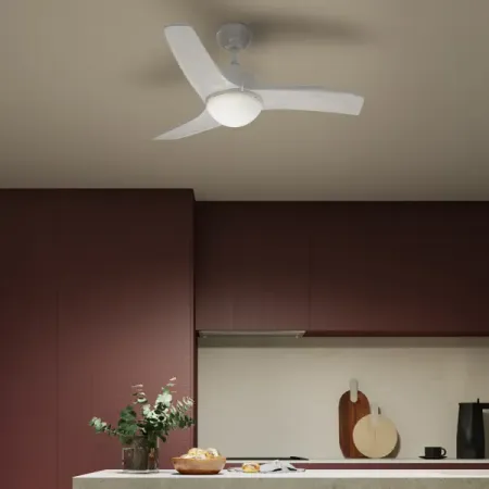 Люстра-вентилятор потолочный лопастной Inspire «Aruba» с пультом 2 лампы 20 м2 освещение 20 м2 вентиляция цвет белый