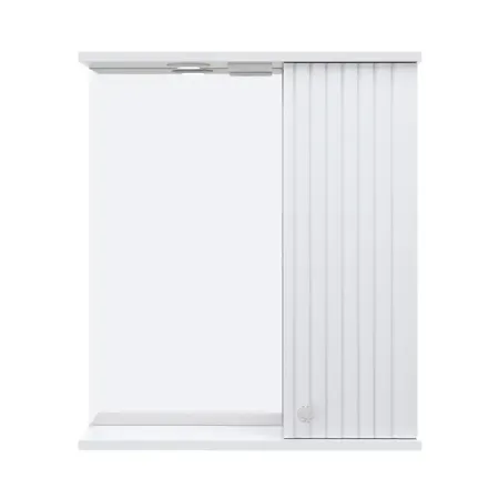 Шкаф зеркальный подвесной Роллс с подсветкой 55x72 см цвет белый