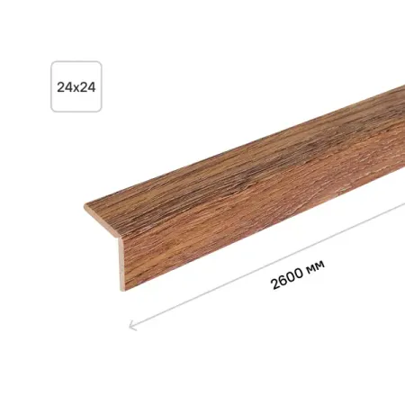 Угол МДФ внутренний 24x24x2600 мм цвет бергамо внутренний угол для кафеля 9 10 мм grace темно коричневый 2 5 м