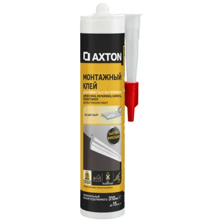 Клей монтажный акриловый Axton 310 мл бесцветный