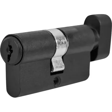 Цилиндр Зенит МЦ1П-5-60, 30x30 мм, ключ/вертушка, цвет черный защитные пломбы с отверстием для винтов 5 мм