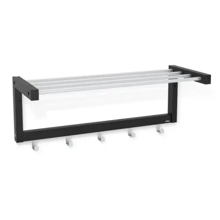 Вешалка настенная 5 крючков 65x23x25 см цвет чёрный настенная вешалка для украшений lesaiyarr пластиковая белая 9 шт