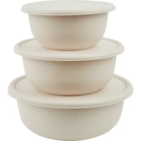 Миска для продуктов Homver 1200/2100/3200 мл полипропилен цвет бежевый 3 шт