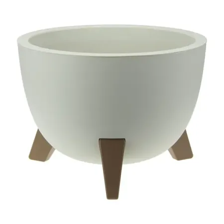 Кашпо для цветов Idea Флориан ø25 h19 см v4.2 л пластик белый ротанг