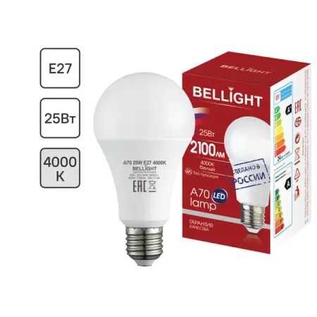 Лампа светодиодная Bellight E27 220-240 В 25 Вт груша 2100 лм белый цвет света хадисы о воскрешении и конца света чудеса науки в сунне пророка